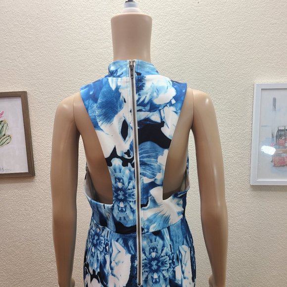 Lulu's Sexy Deep Plunge Fitted Floral Mini Dress L - Picture 3 of 6